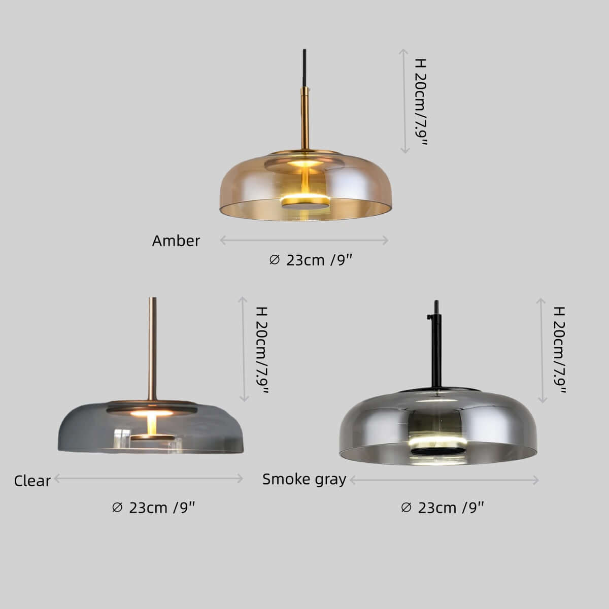 Scandinavian Pendant Lamp — Clear Glass Sphere & Brass Accent