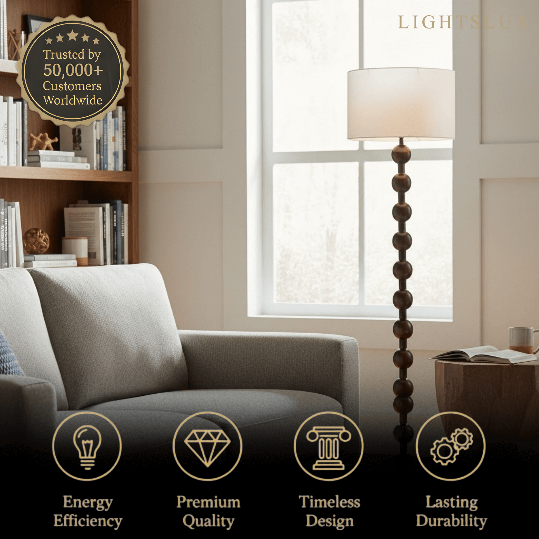 Solid Ash Wood Floor Lamp