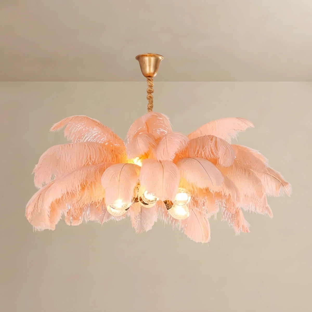 Pendant Light — 8-Color Brass/Feather for Luxury Bedroom/Dining Room