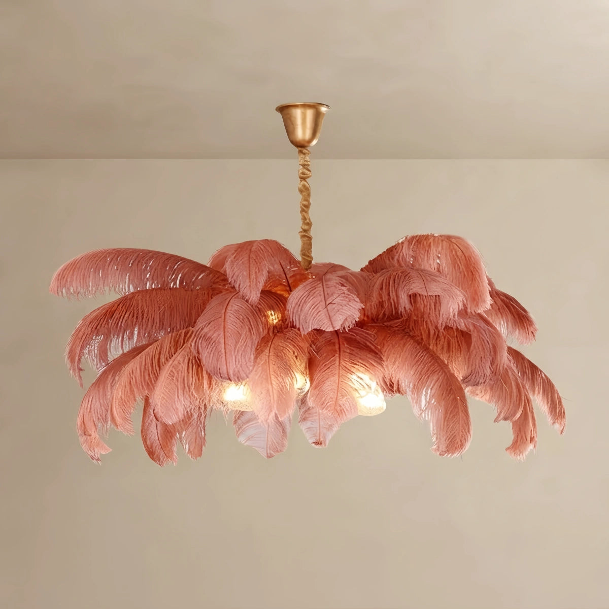 Morandia Art Deco Pendant Light — 8-Color Brass/Feather