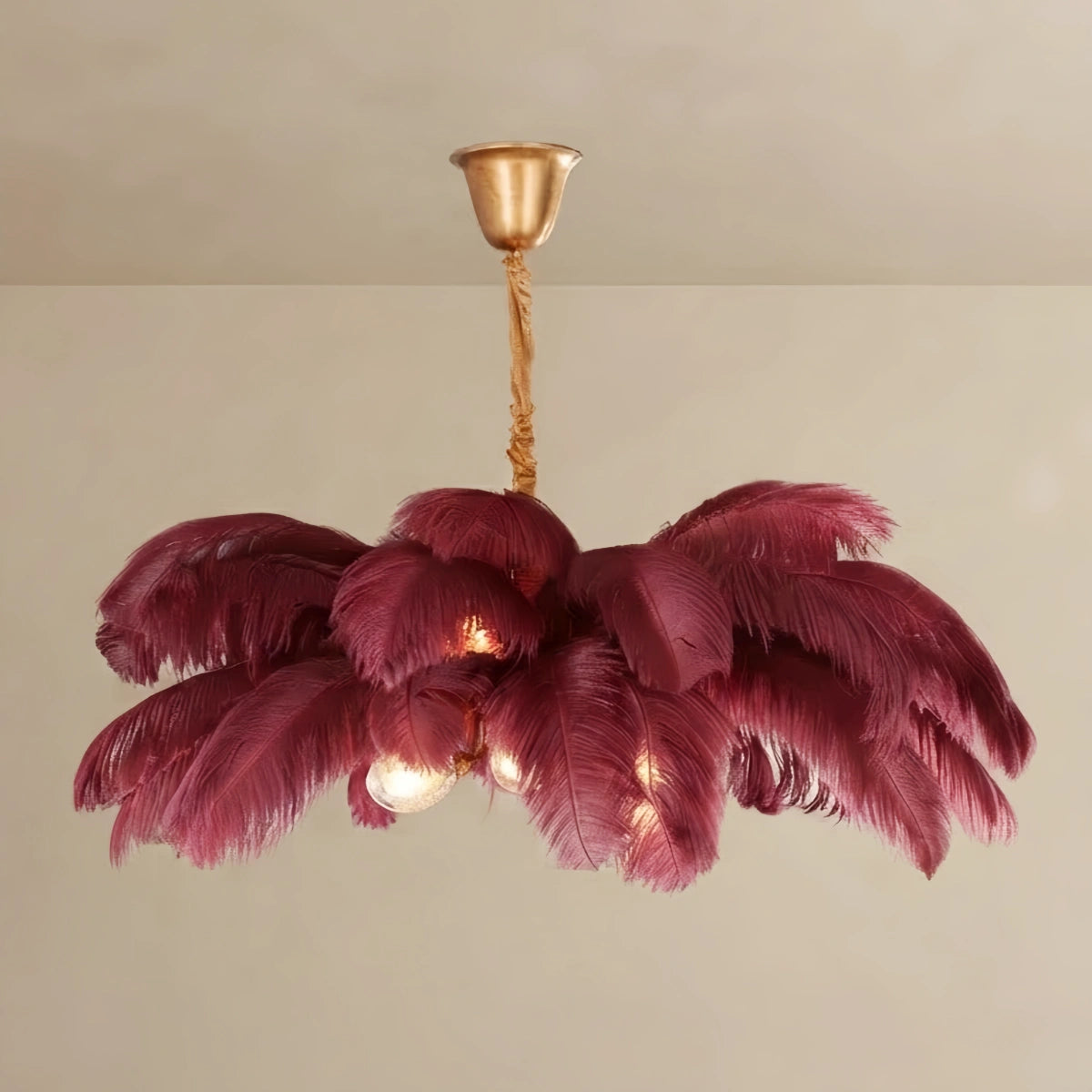 Pendant Light — 8-Color Brass/Feather for Luxury Bedroom/Dining Room