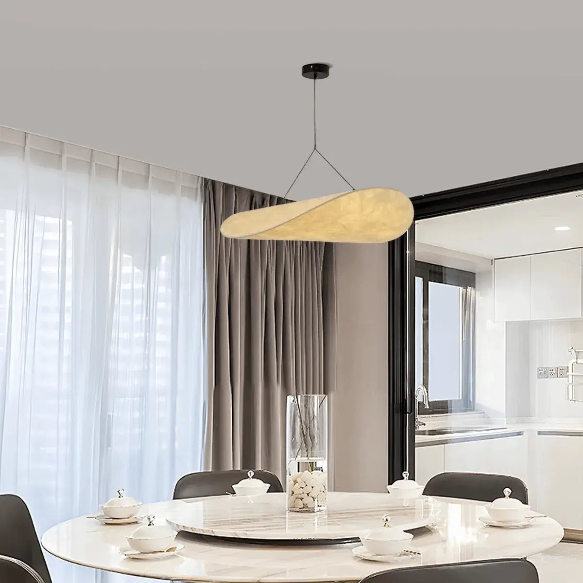 Art Deco White Pendant Light