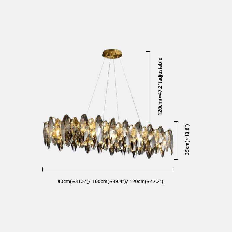 Royal Crystal Pendant Light Dimension