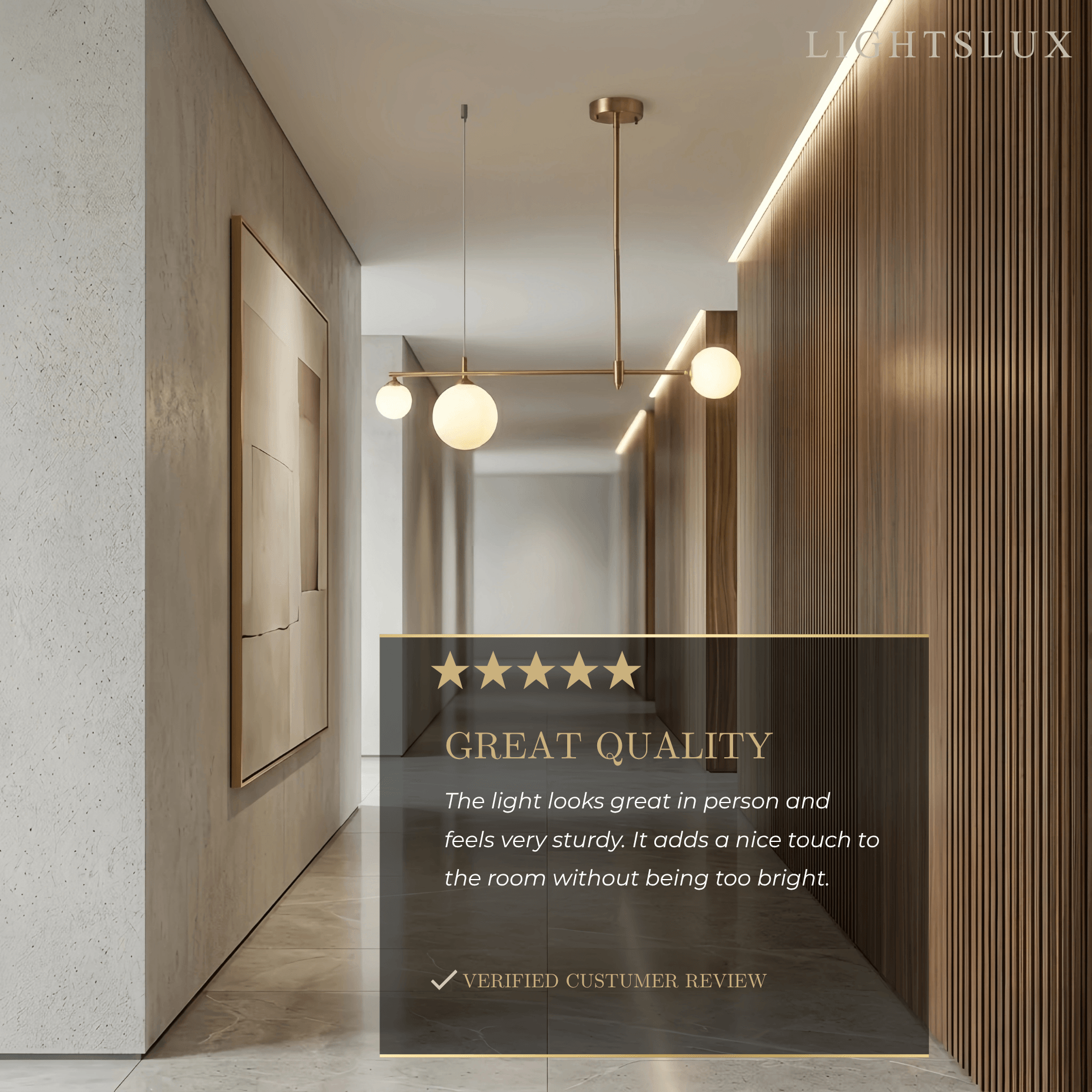 Modern Glass Bubble Chandelier - Gold Metal Frame