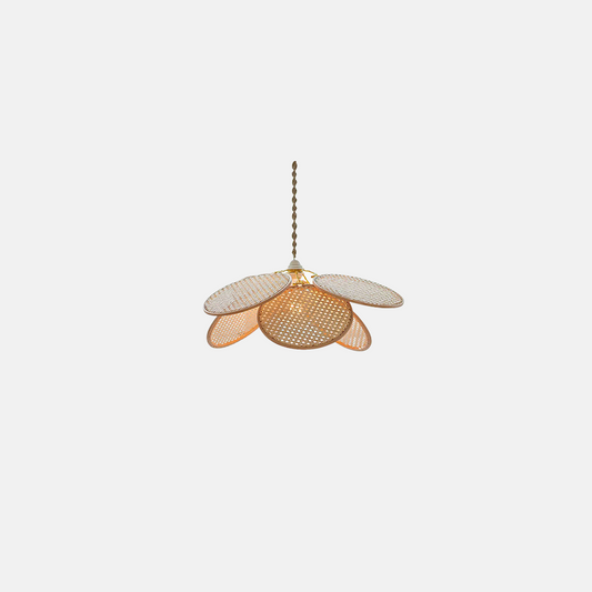 Farmhouse Pendant Light - Metal & Rattan
