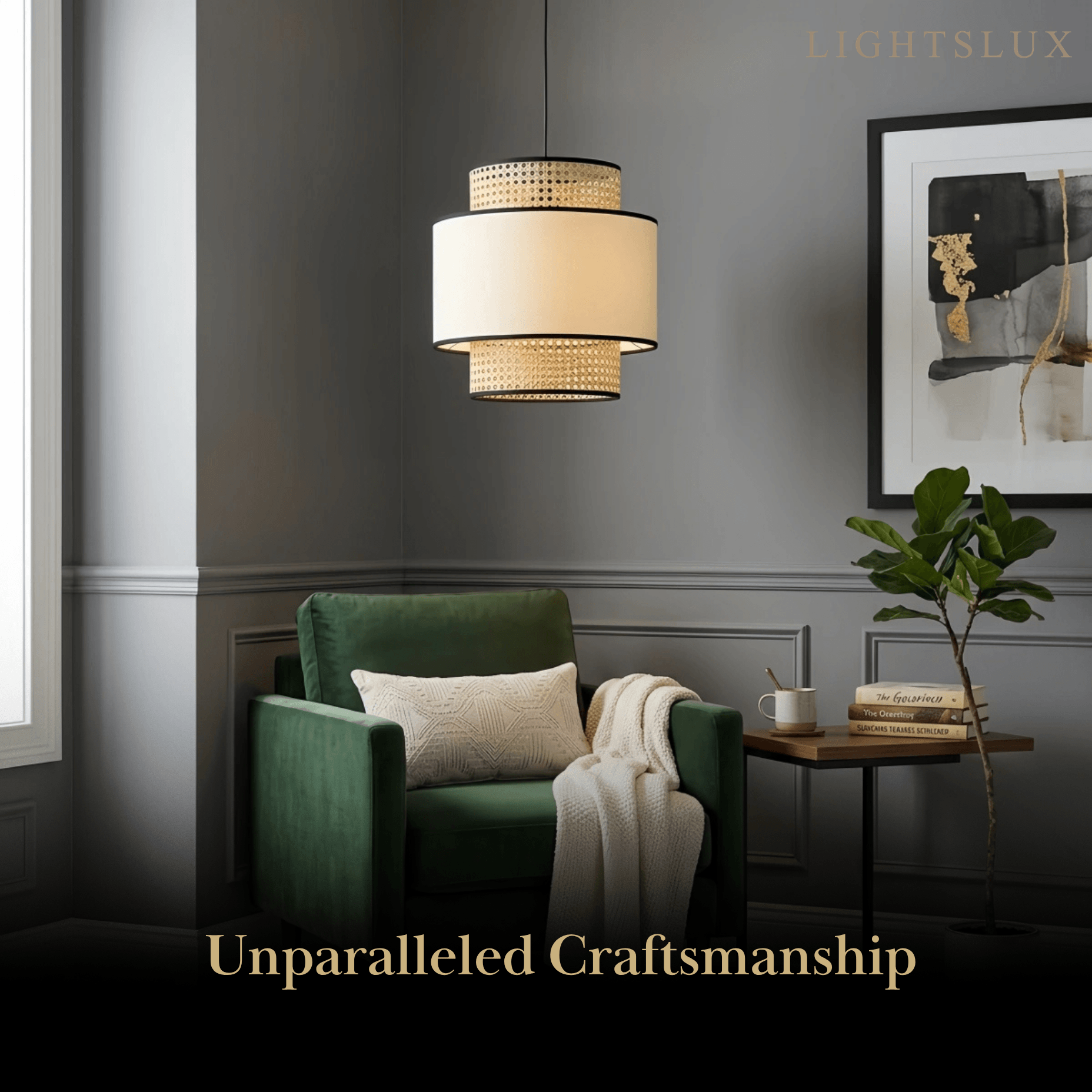 Farmhouse Pendant Light - Fabric