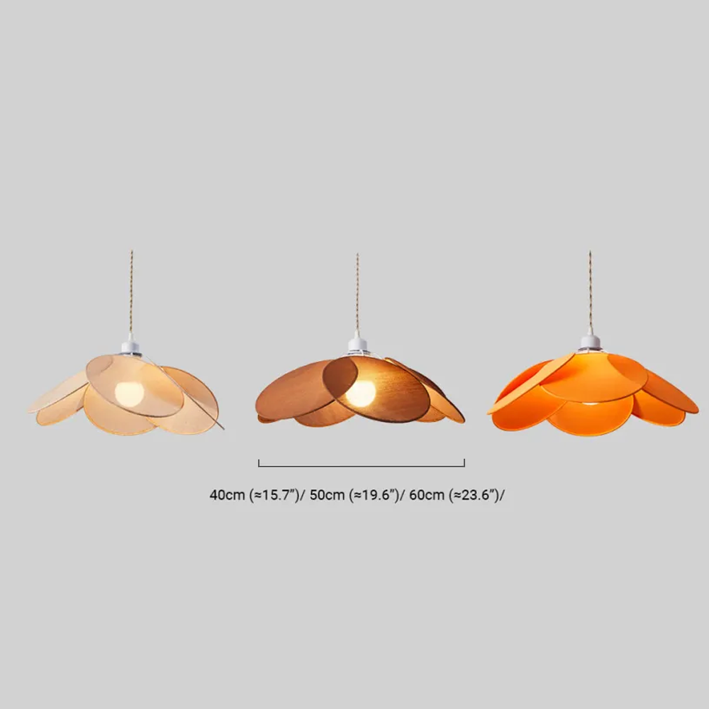 Pendant Light — Metal & Fabric Flower Design for Dining Room