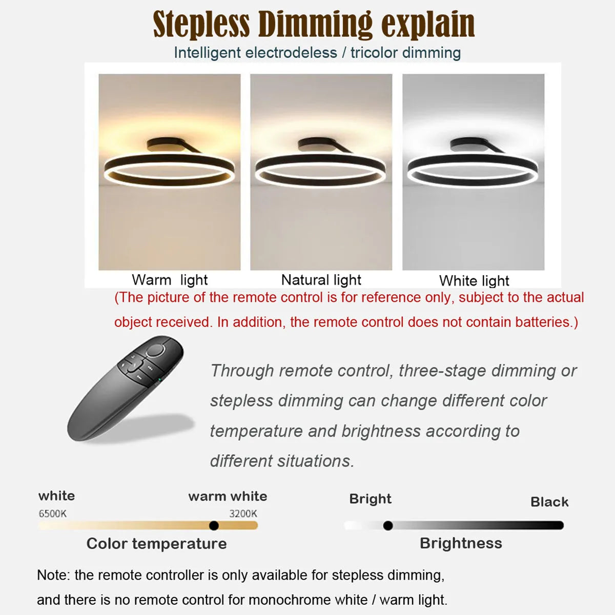 Option Upgrade – 3 Colors + Remote Stepless Dimming