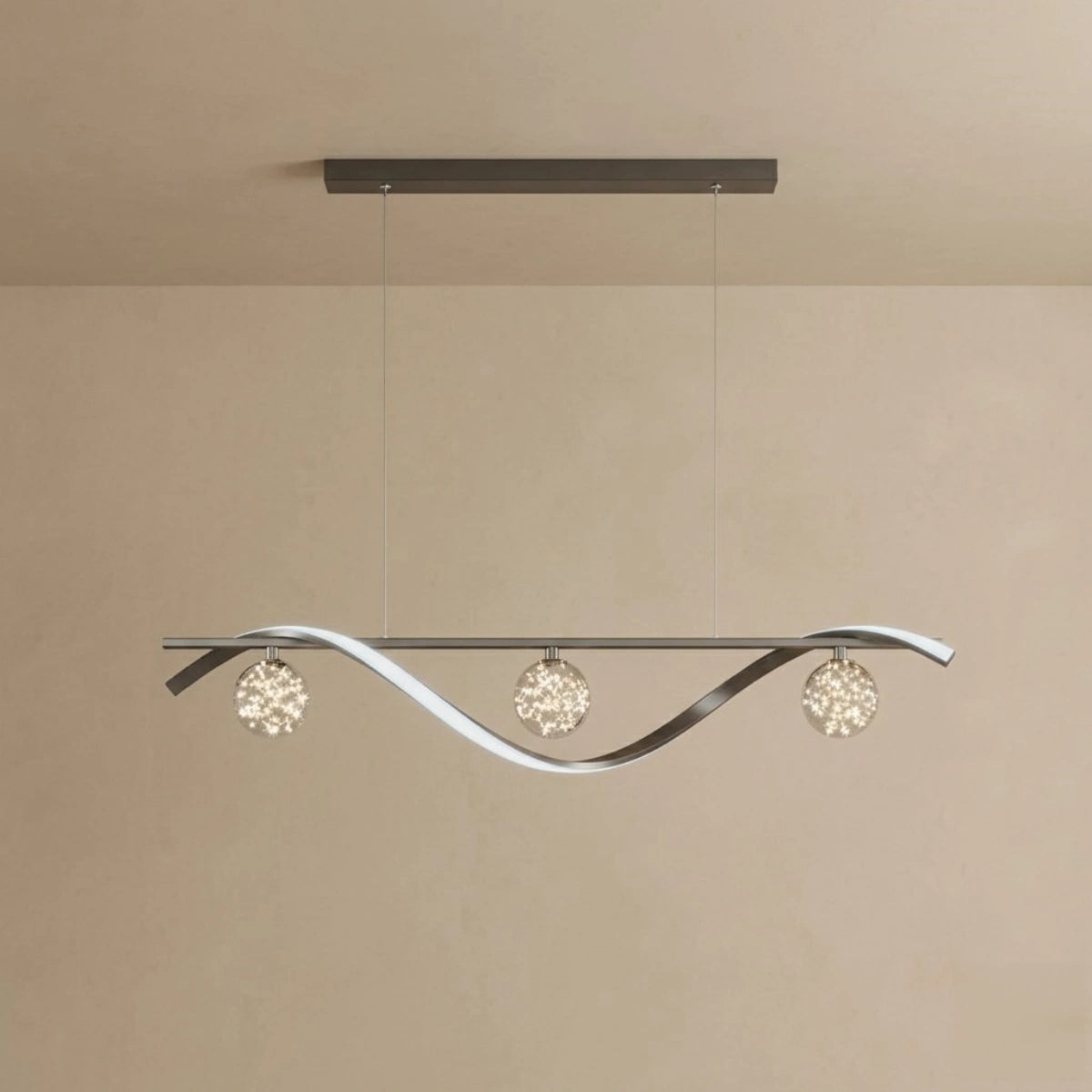 Nebula Modern Pendant Light - Black/Gold Metal/Glass