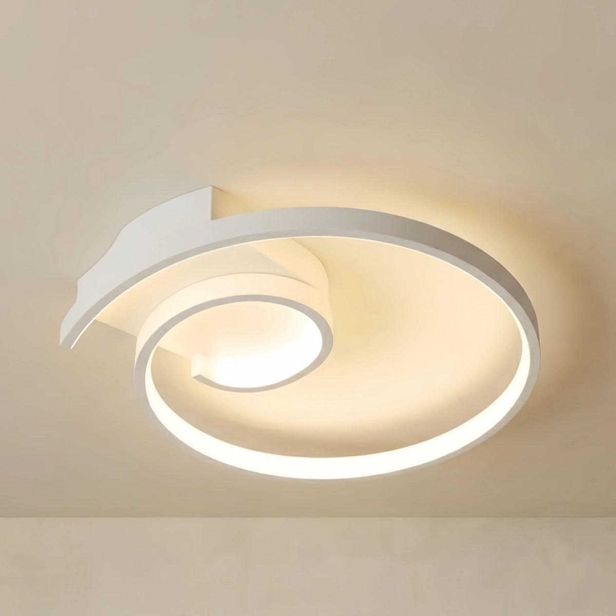 LZ754Arcato Spiral Ceiling Light - Modern Black-White/White Metal for Dining & Bedroom