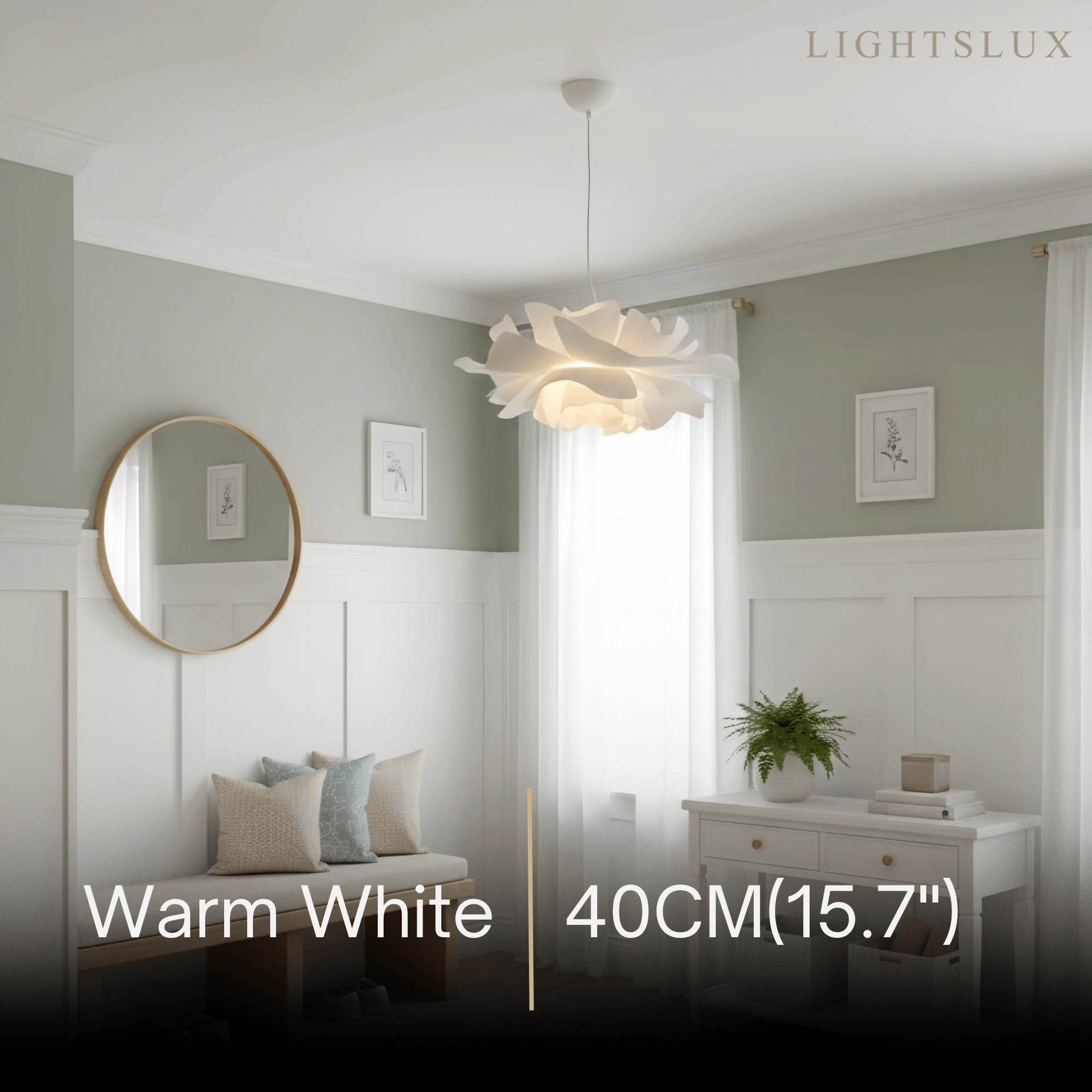 Crema Modern Flower-Shaped Pendant Light – White Metal/Acrylic for Dining Room