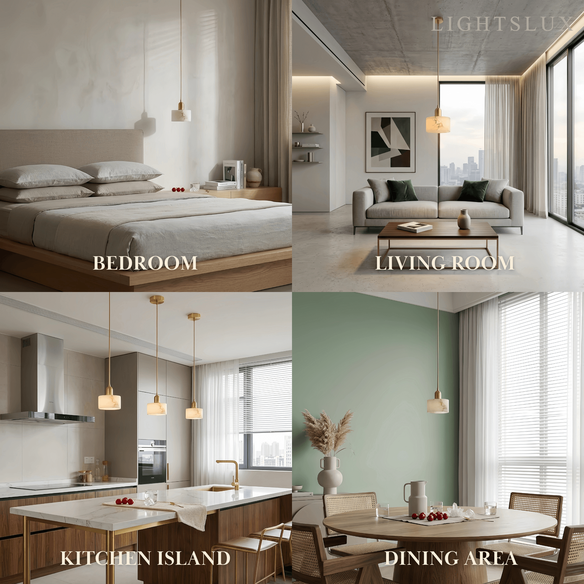 Modern Alabaster Pendant Light