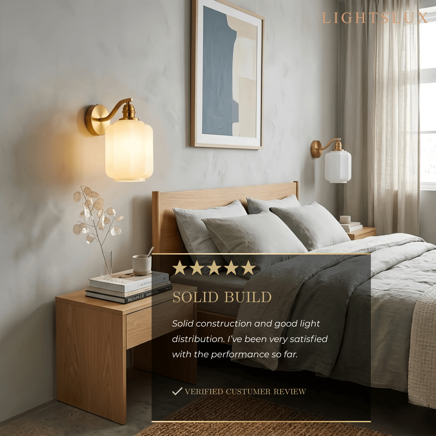 Modern Glass Wall Lamp — Metal Frame