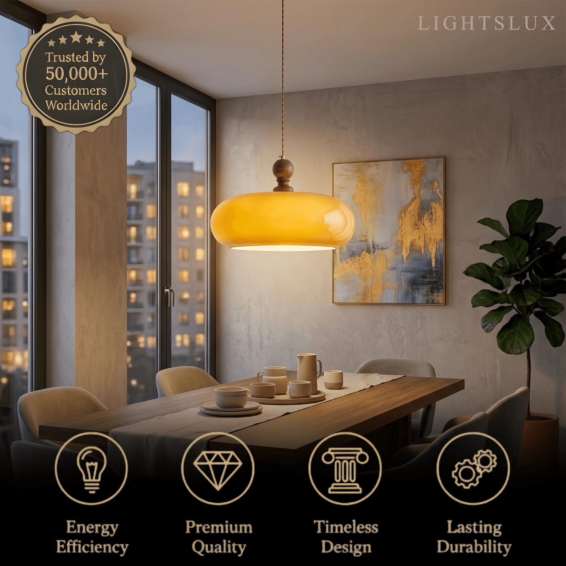 Vetro Classic Glass Pendant Light