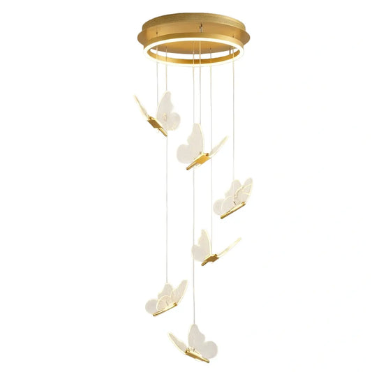 Modern Light‑Luxury Pendant Light — Metal & Acrylic with Butterfly Design