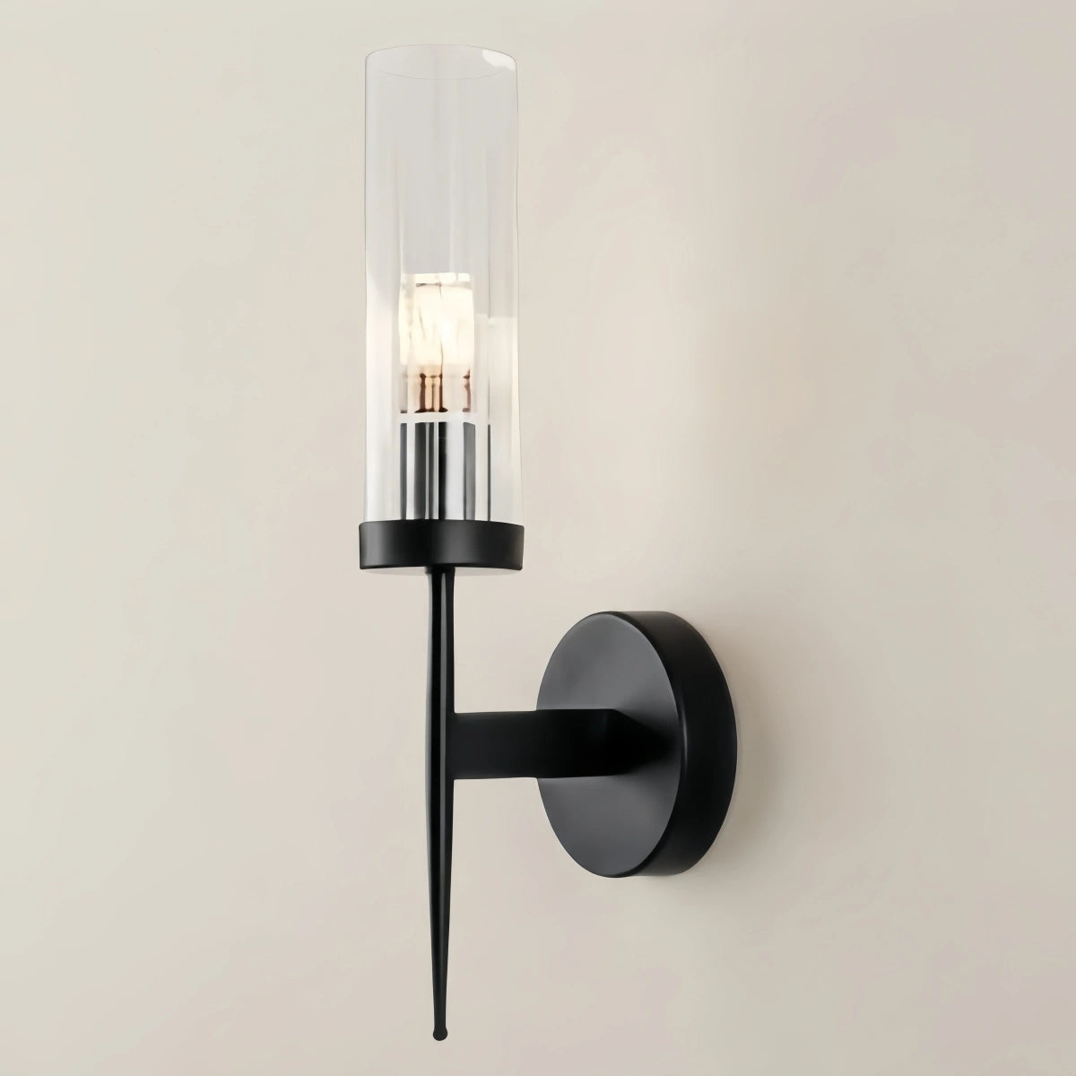 Vetro Modern LED Wall Lamp — Glass & Copper Black/Gold for Living Room
