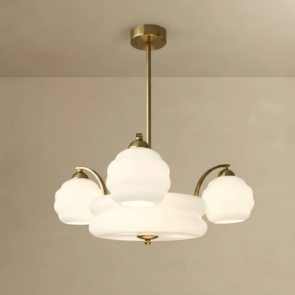 Vetro Vintage Glass Chandelier — Gold/Chrome