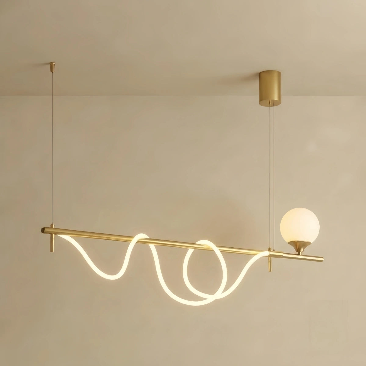 Pendant Light — Metal & Silica Gel Gold Finish for Living Room