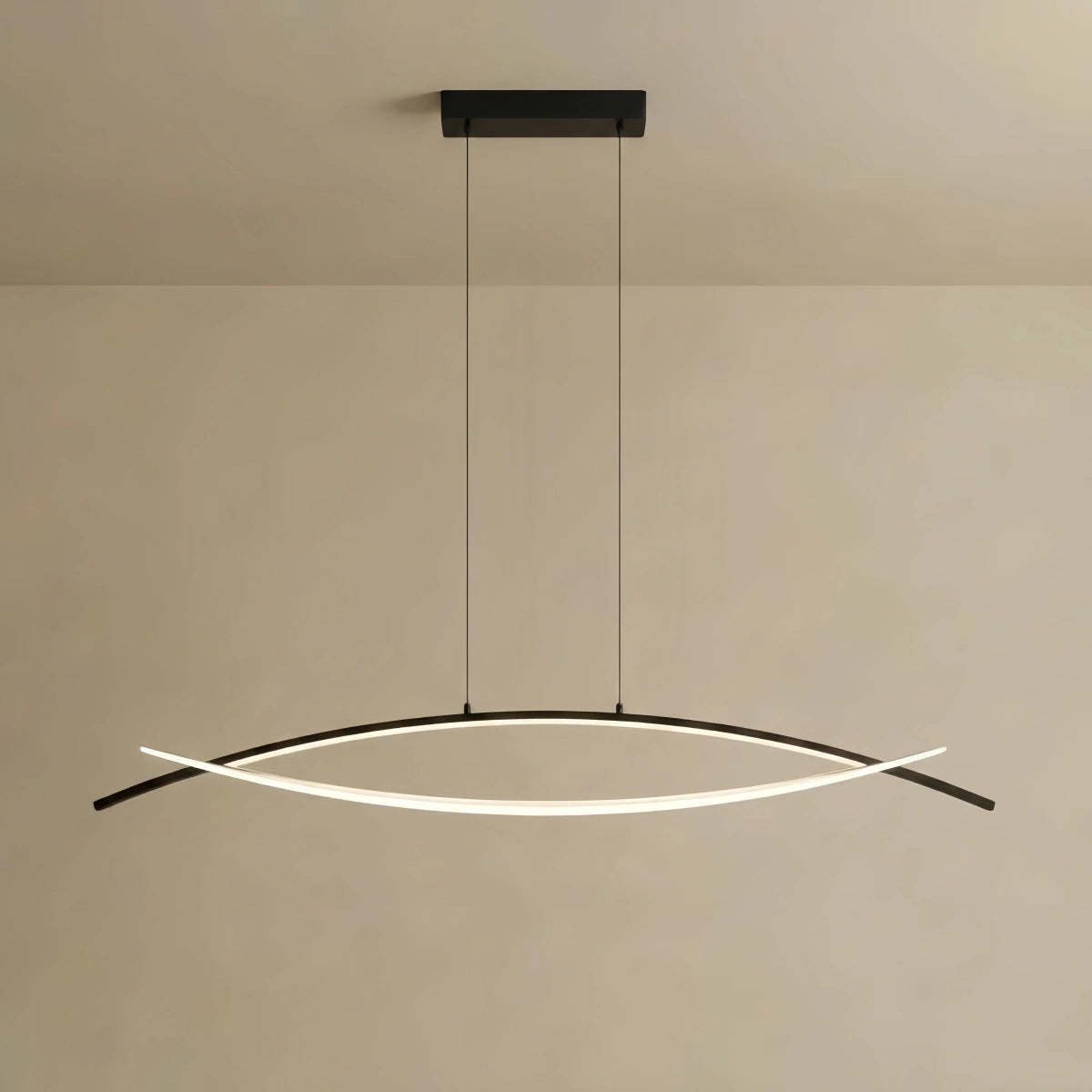Vivara Minimalist Pendant Light -- Aluminum & Acrylic Black/White