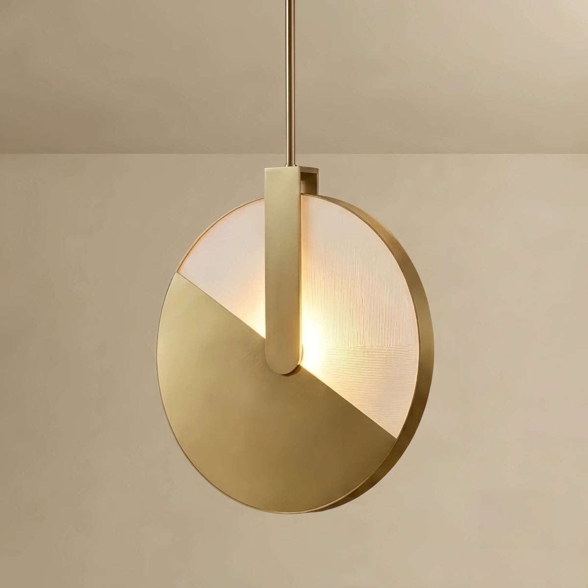 Vivara Minimalist LED Pendant Light -- Gold Aluminum & Acrylic for Dining Room