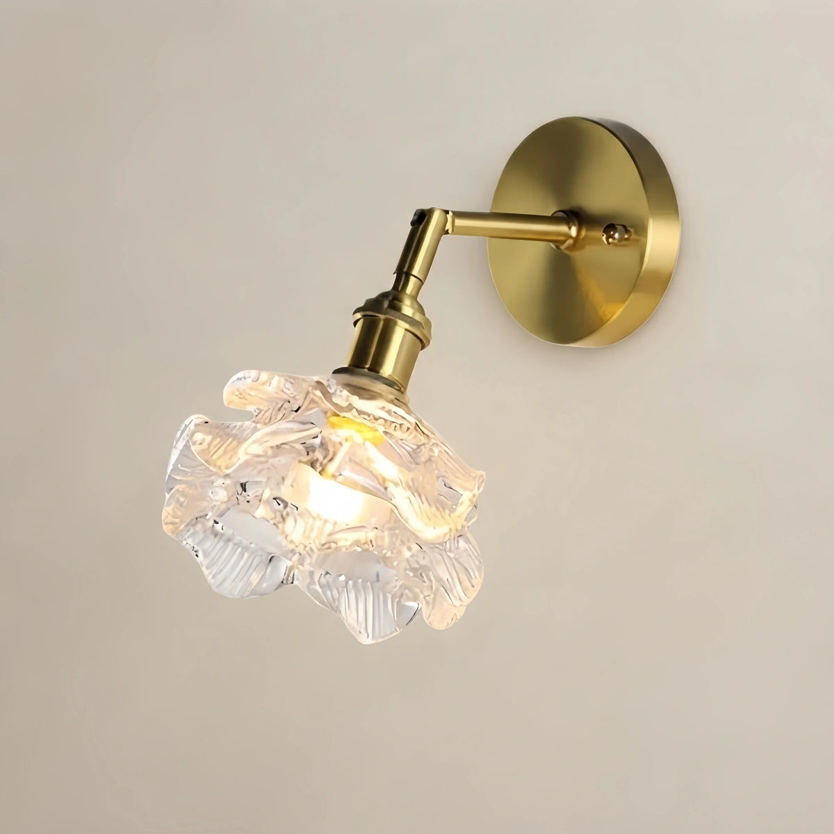 Lunara Modern Refined Wall Lamp — Glass & Brass Clear for Dining Room Bedroom