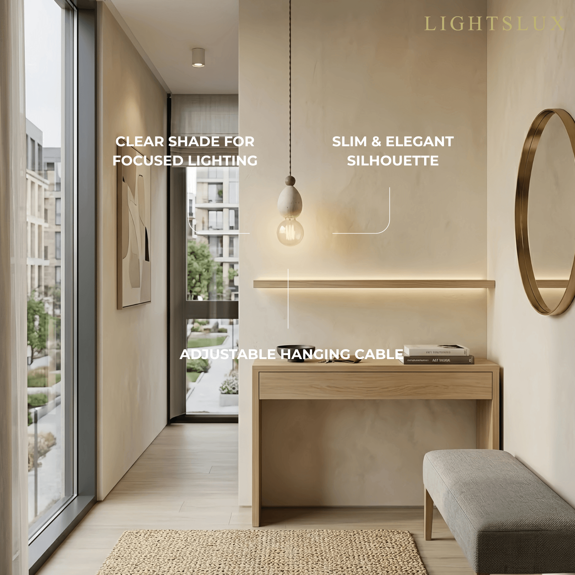 Strata Modern Travertine Pendant Light