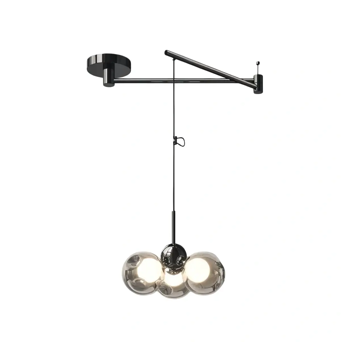 Modern Pendant Light — Carbon Steel & Glass Black Smoke Grey