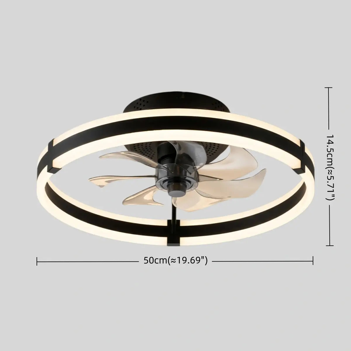 Vivara Modern Semi-Flush Ceiling Fan with Light