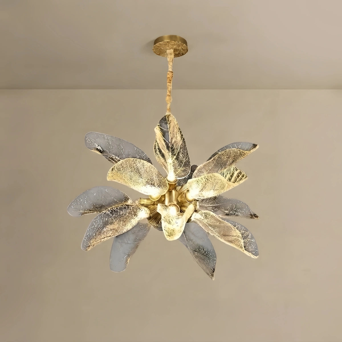 Velora Elegant Organic Chandelier – Gold Branch Metal & Resin for Living Room / Dining Room