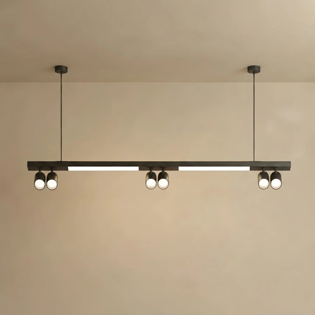 Pendant Light – Black Aluminum with Spotlights for Office