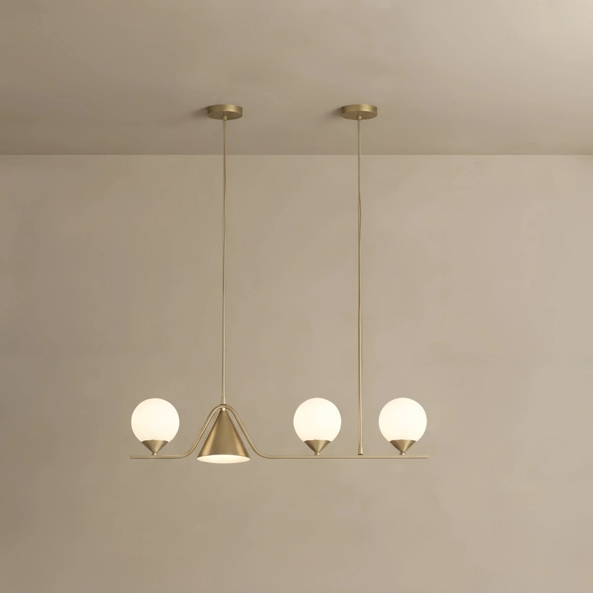 Vivara Modern Nordic Pendant Light — Brass & Glass Gold White for Dining Room