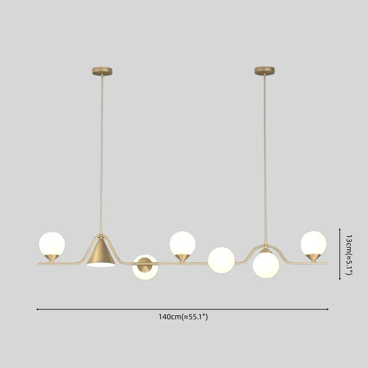 Modern Nordic Pendant Light — Brass & Glass Gold White
