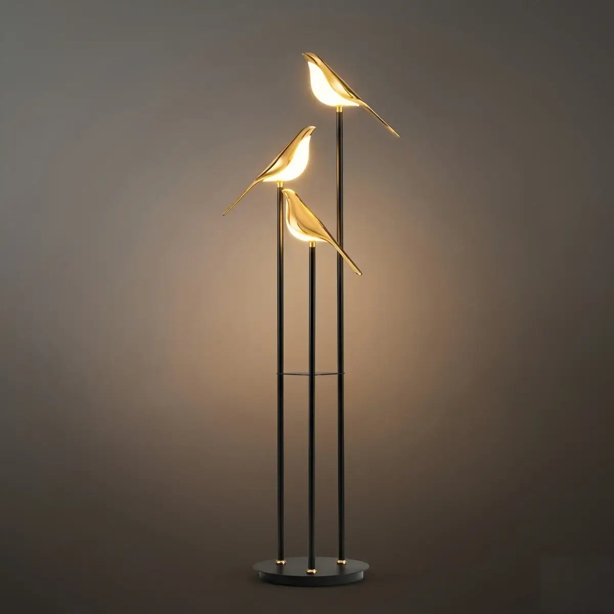 Nordic Floor Lamp with Adjustable Heads -- Black & Gold Iron Acrylic