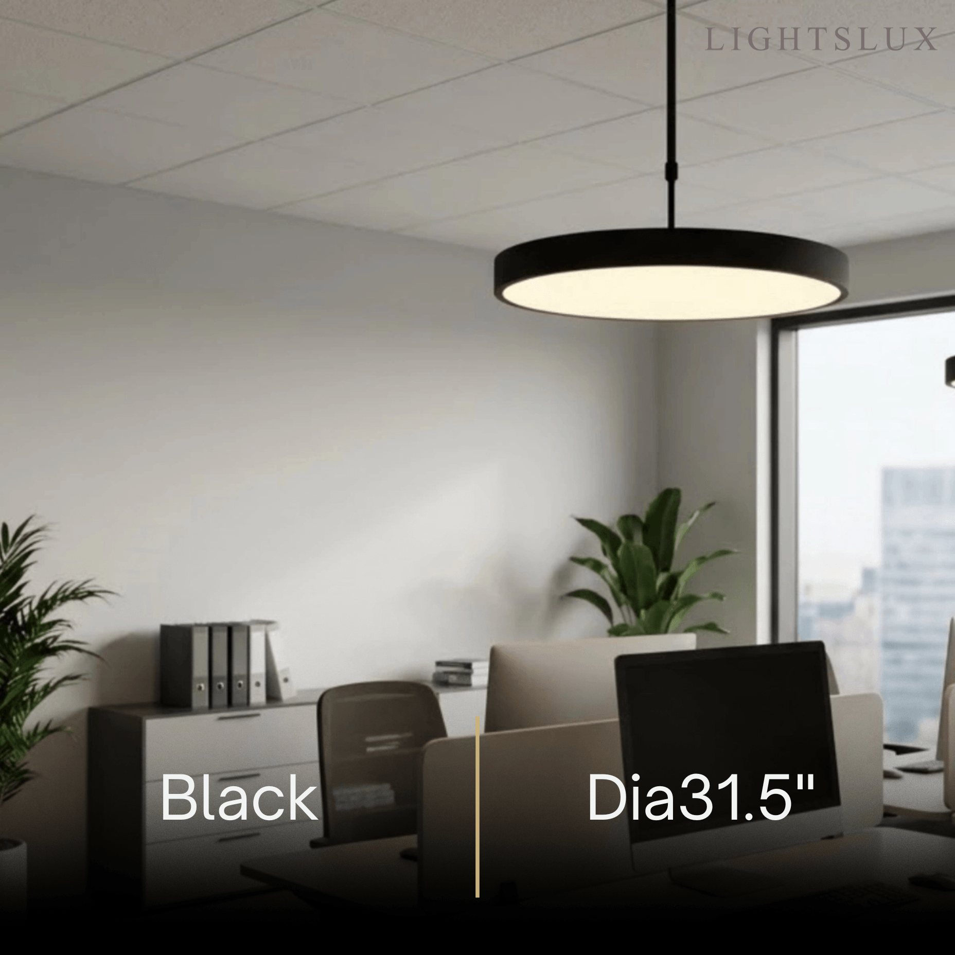 Modern Round Pendant Light -- Iron Acrylic Black or White