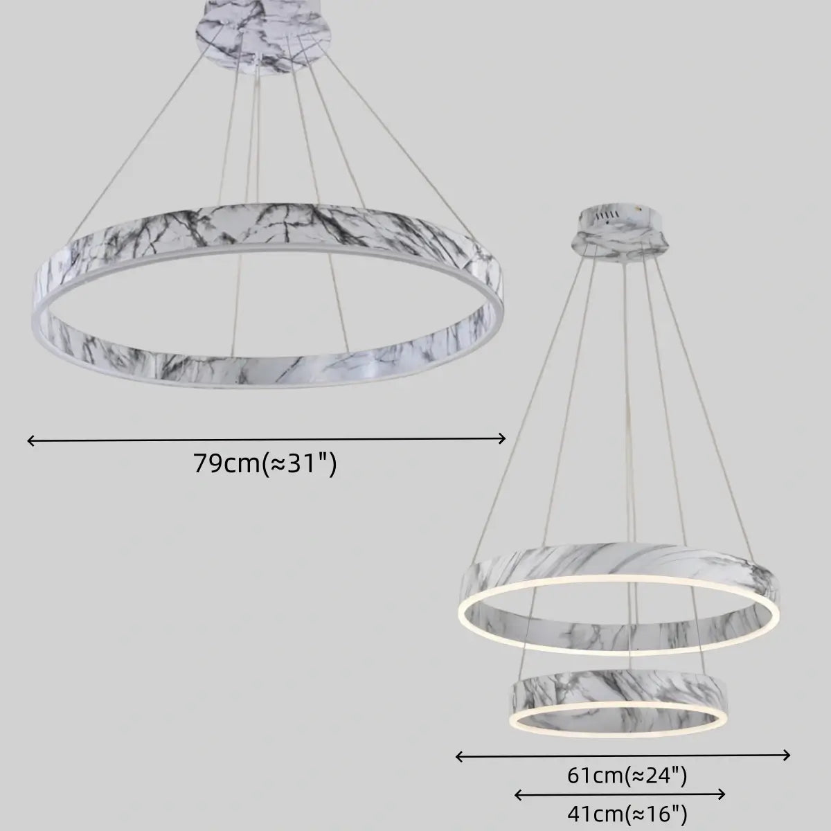 Contemporary Tiered Circular Chandelier -- Marble