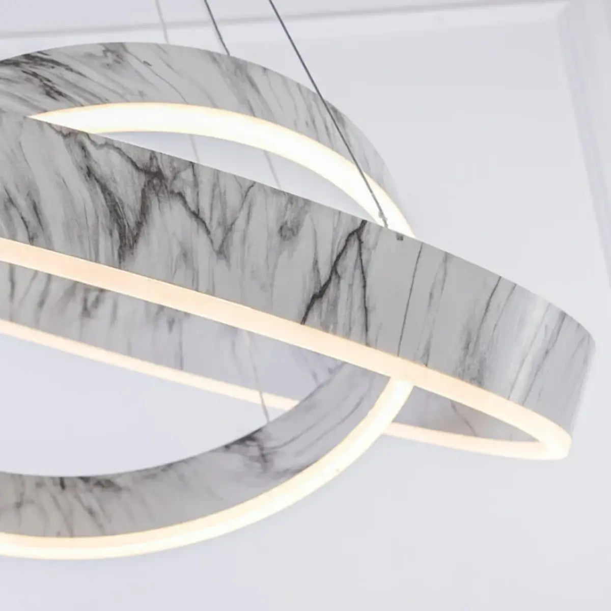 Contemporary Tiered Circular Chandelier -- Marble