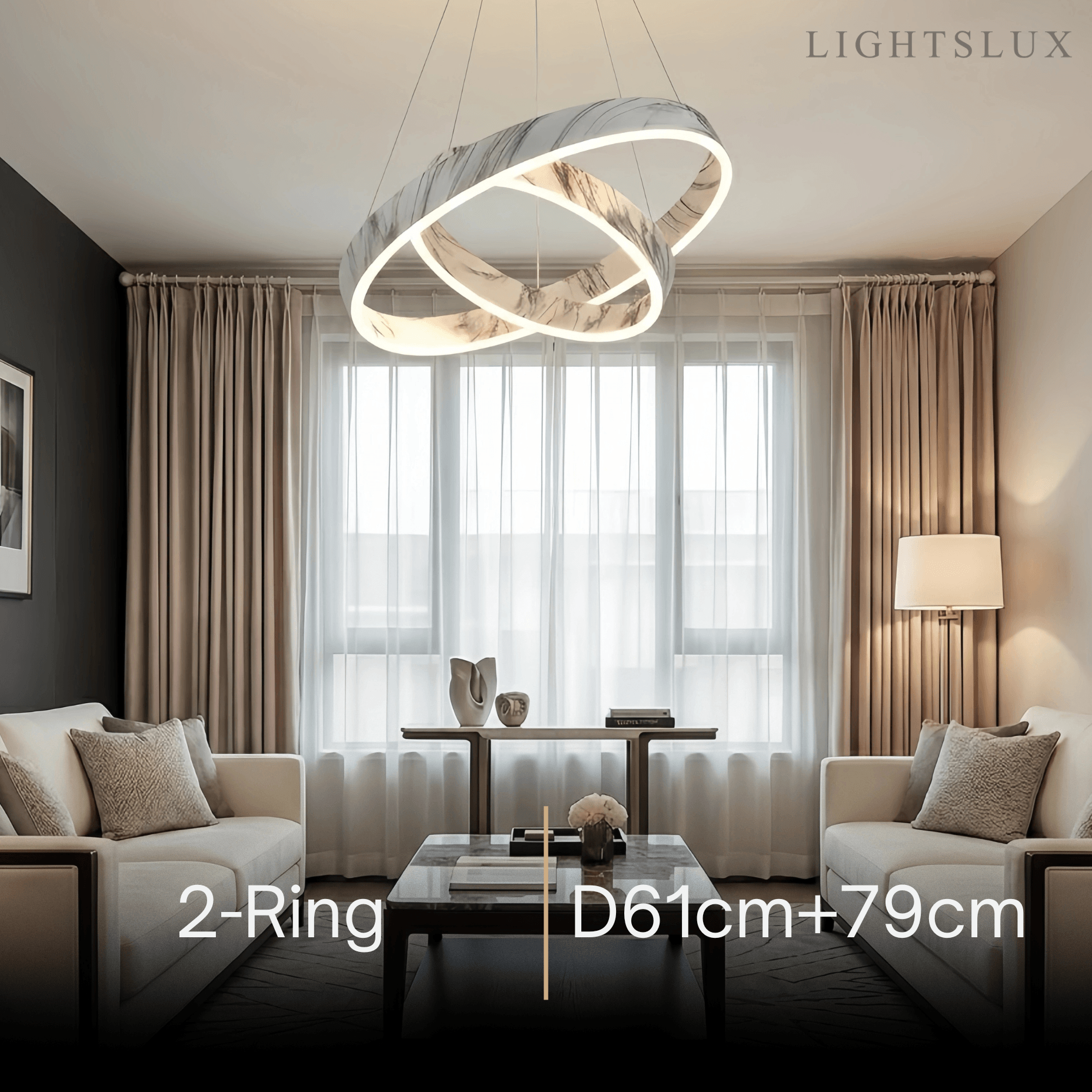 Contemporary Tiered Circular Chandelier -- Marble