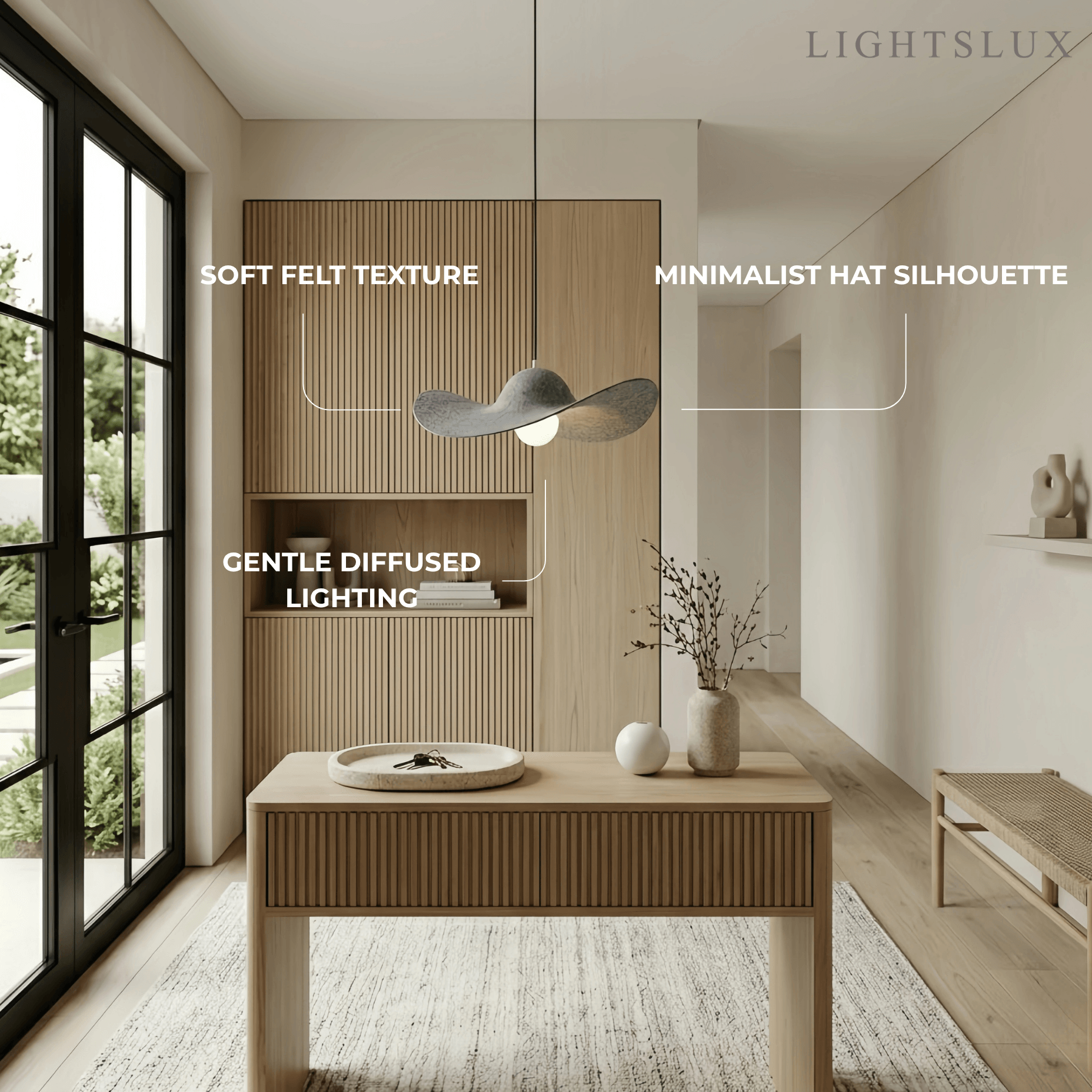 Nordic Felt Pendant Light -- Grey