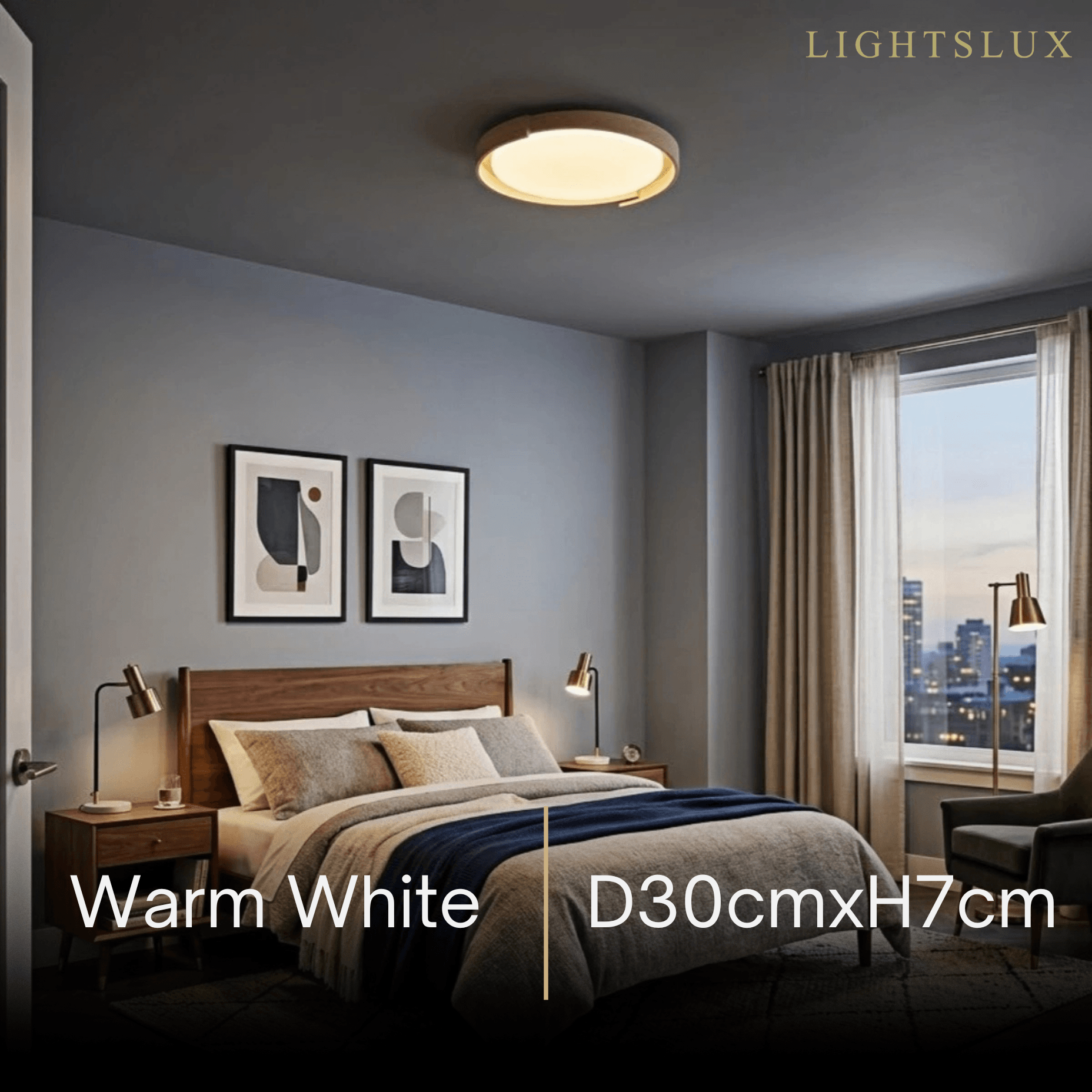 Strata Minimalist Round Travertine Ceiling Light
