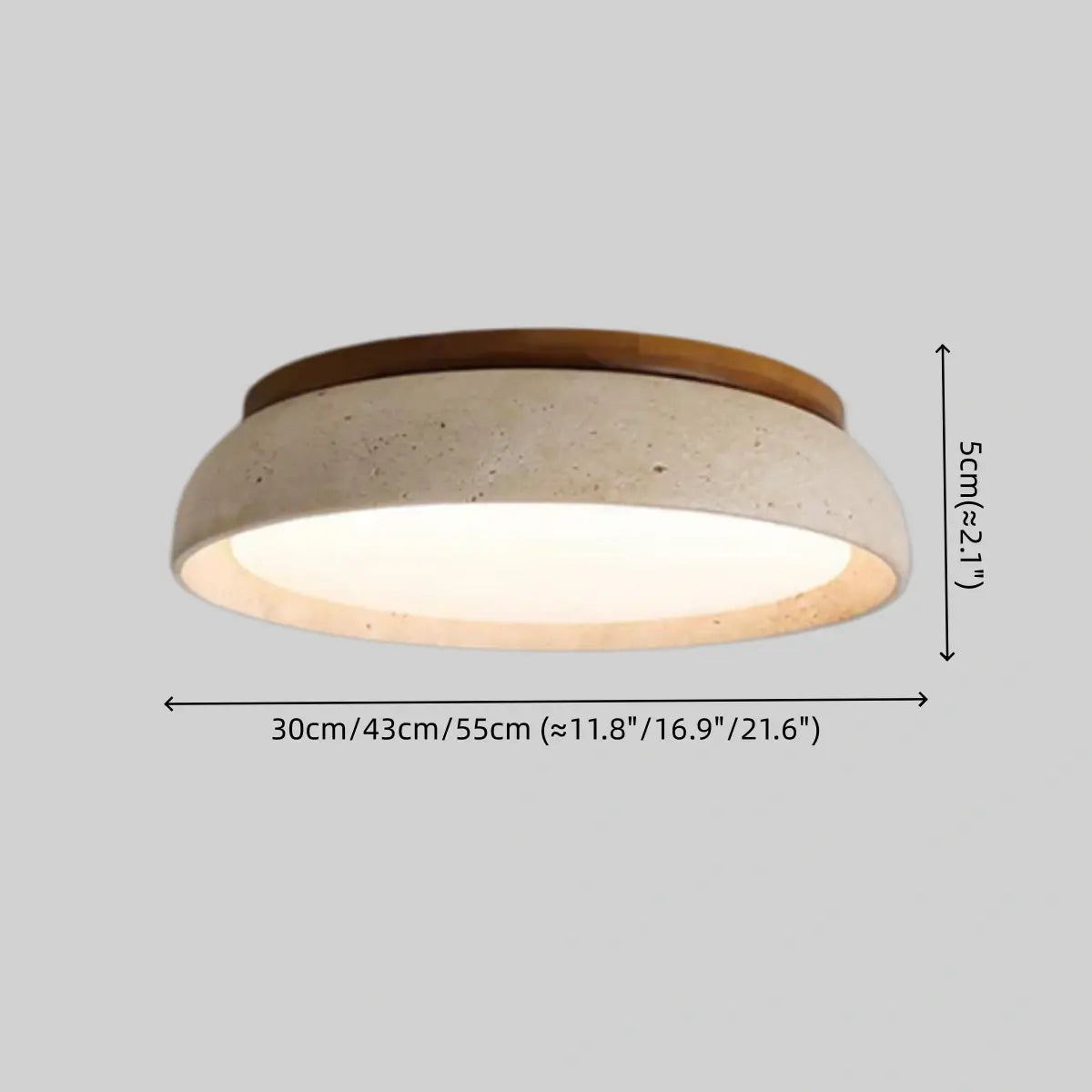 Strata Minimalist Travertine Ceiling Light