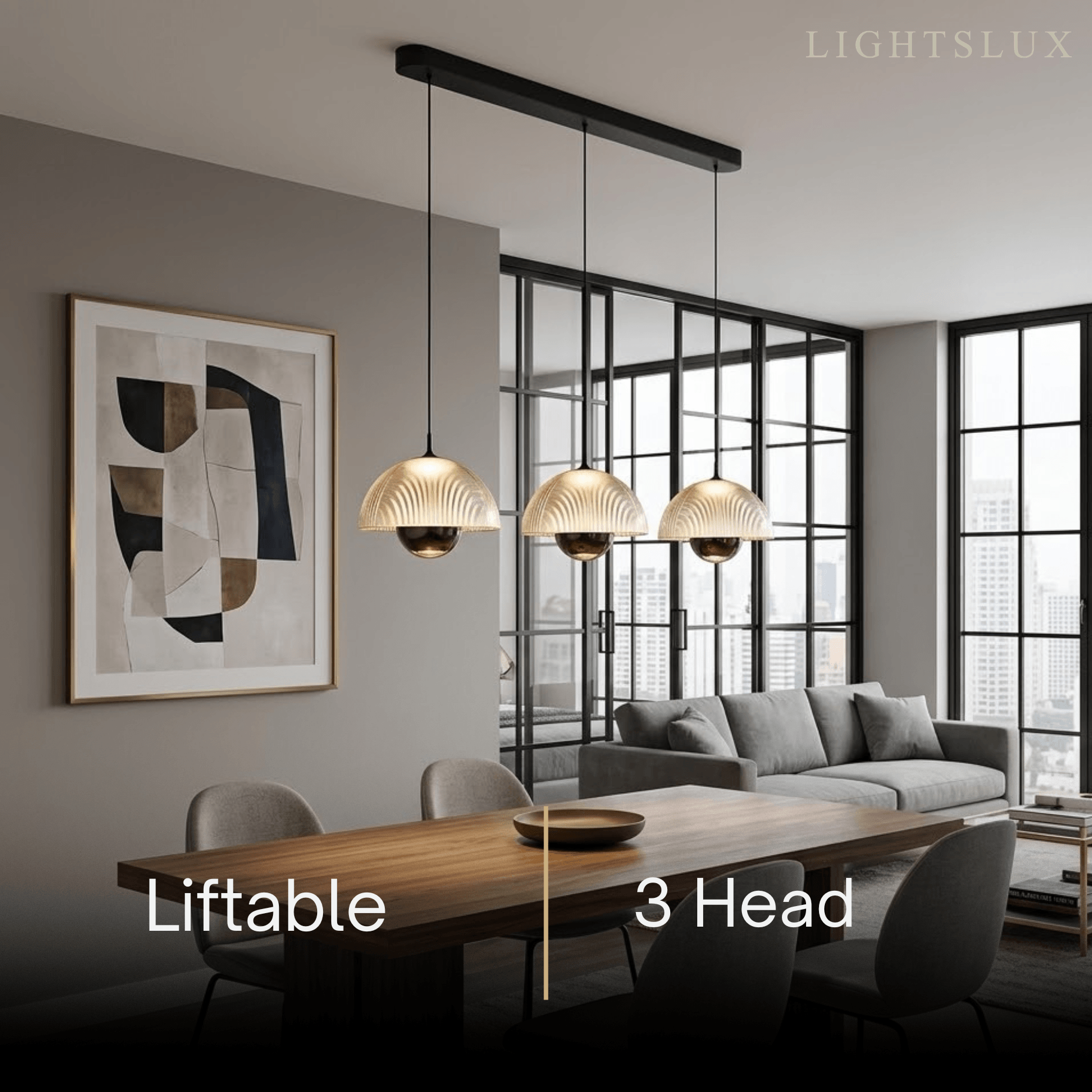 Velora Artistic Pendant Light -- Iron & Aluminum with Acrylic Shade, Pearl Black for Bedroom Dining Room