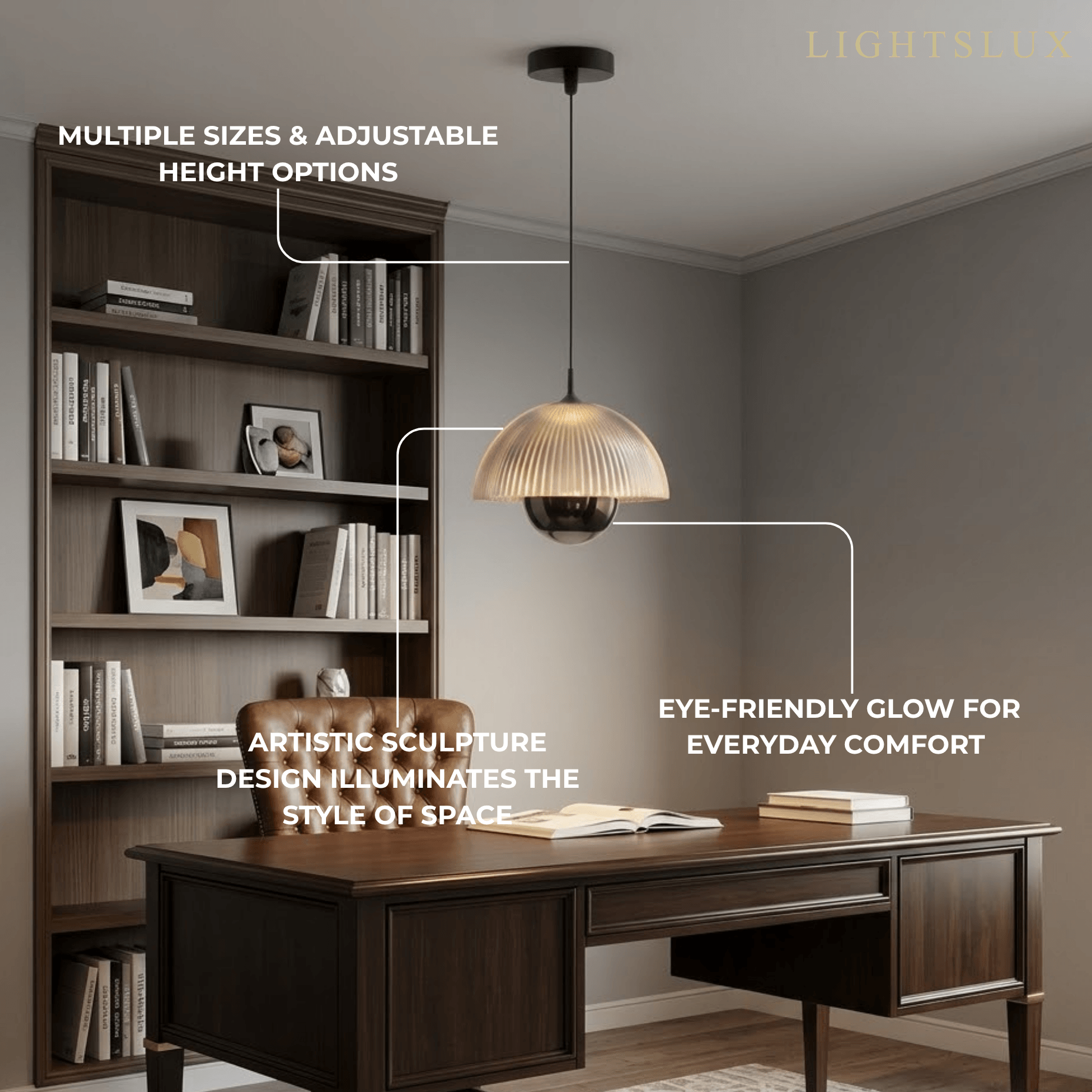 Velora Artistic Pendant Light -- Iron & Aluminum with Acrylic Shade, Pearl Black for Bedroom Dining Room