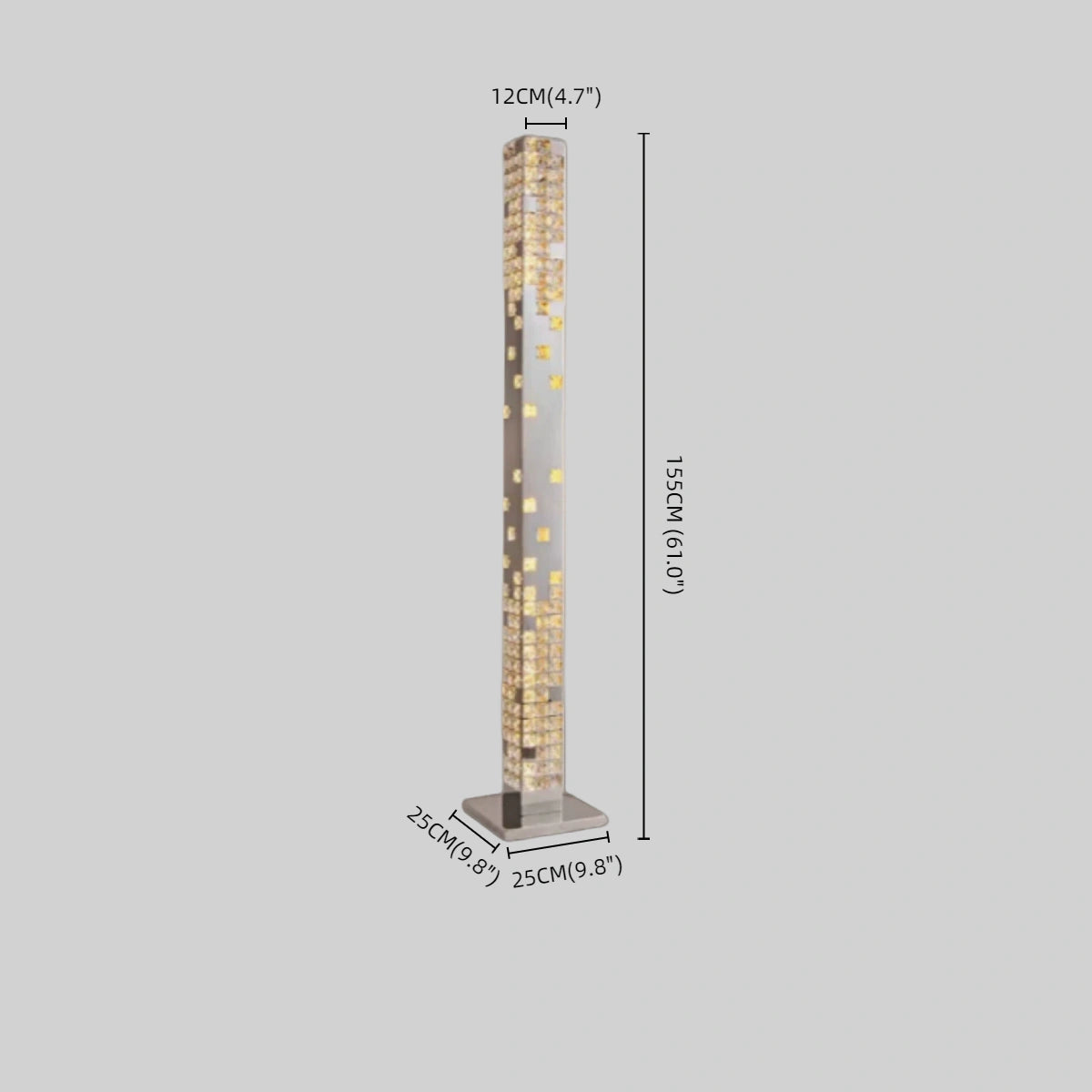 Excelis Modern Crystal Floor Lamp – Stainless Steel & Crystal Chrome for Living Room