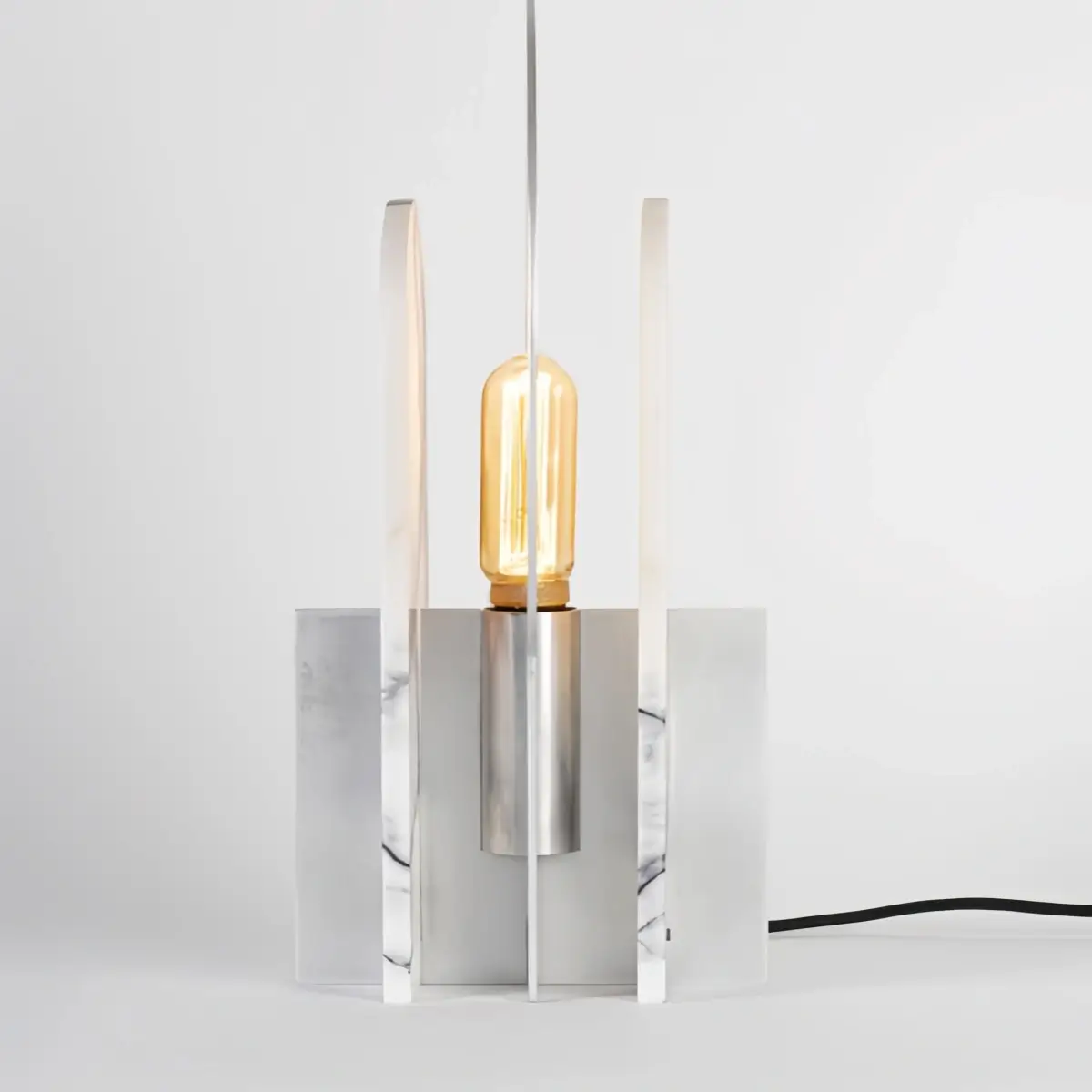 Irondale Industrial Table Lamp -- Aluminum or Marble for Bedroom Living Room Detail