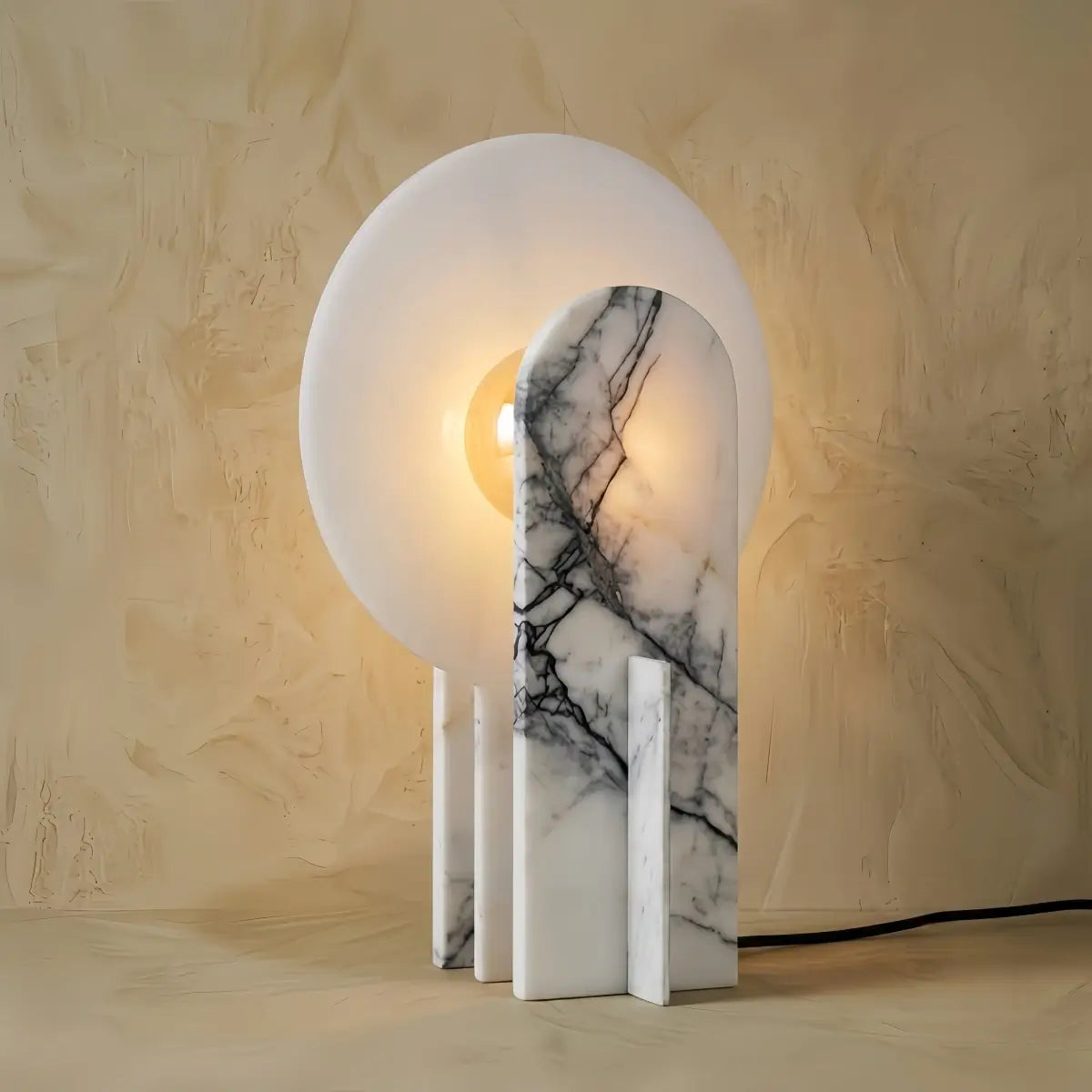 Irondale Industrial Table Lamp -- Marble for Bedroom Living Room
