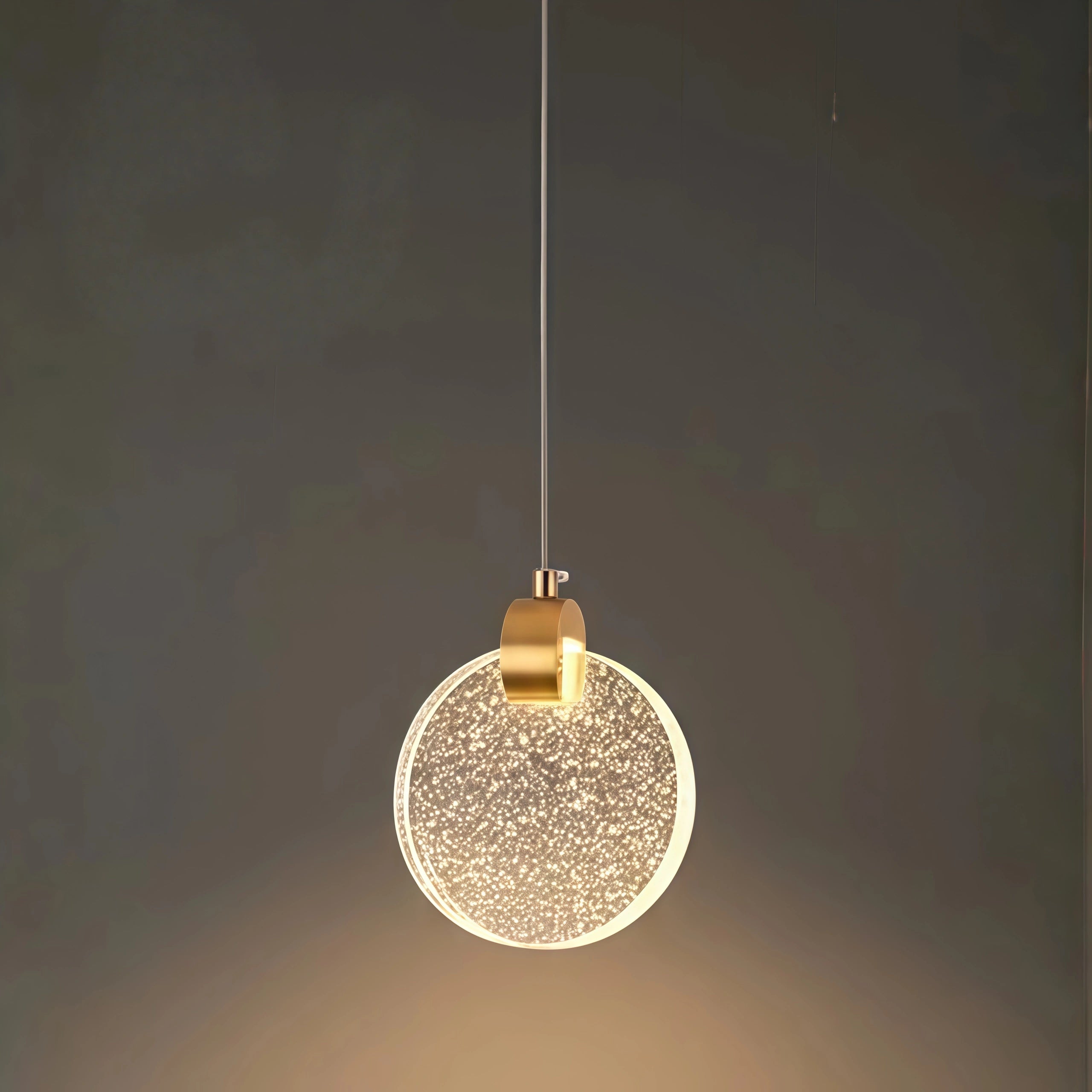 Excelis Art Deco Round – Pendant Light Gold Metal/Crystal for Dining Room