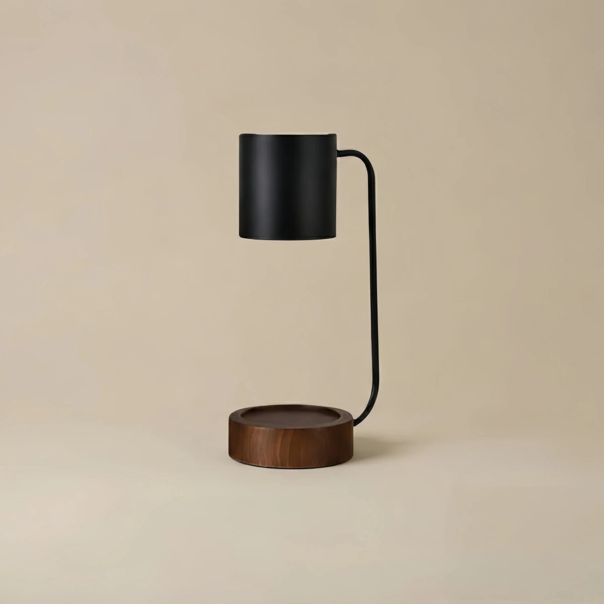 Velora Minimalist Table Lamp - Black/ White Metal & Wood Design