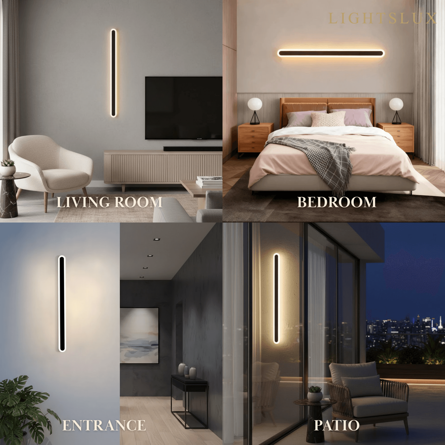 Arcato Modern Linear Outdoor Wall Lamp – Sensor Light for Indoor/Outdoor