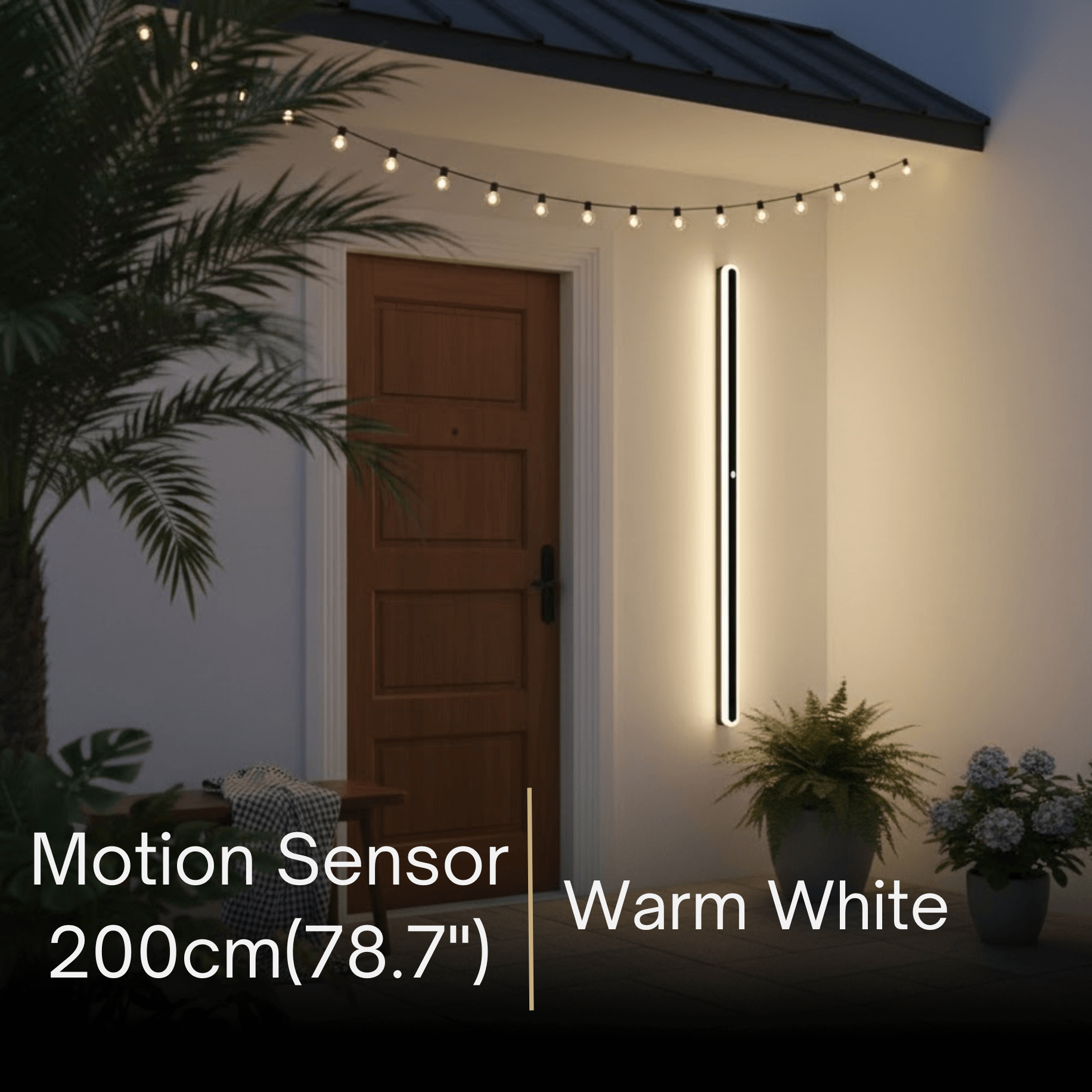 Arcato Modern Linear Outdoor Wall Lamp – Sensor Light for Indoor/Outdoor