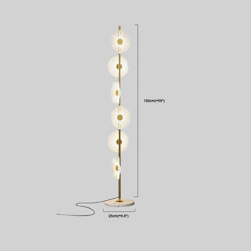Art Deco Gold Radiating Floor Lamp Dimension